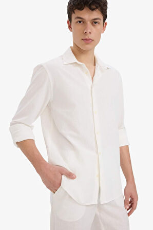 Regular Fit Polo Yaka Pamuklu Uzun Kollu Gömlek