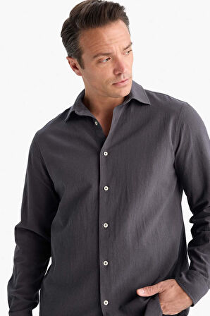 Regular Fit Polo Yaka Pamuklu Uzun Kollu Gömlek