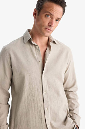 Regular Fit Polo Yaka Pamuklu Uzun Kollu Gömlek