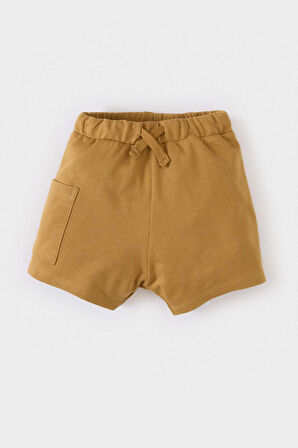 Erkek Bebek 2'li Takım Palmiye Desenli Kısa Kollu Polo Tişört Beli Lastikli Şort