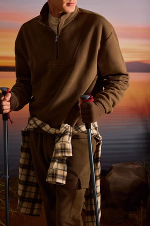 DeFacto Yarım Fermuarlı Polar Sweatshirt E8632AX25WNKH151
