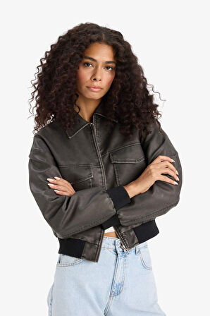 Polo Yaka Tafta Suni Deri Mont