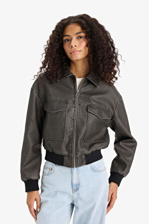 Polo Yaka Tafta Suni Deri Mont