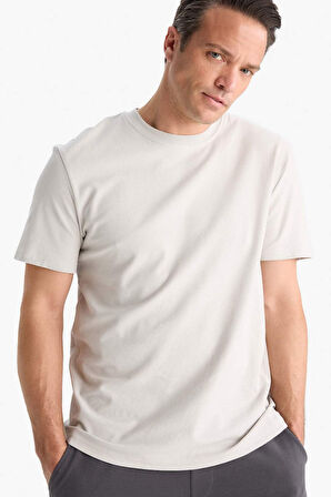 DeFacto %100 Pamuk Regular Fit Bisiklet Yaka Kısa Kollu Ağır Kumaş Tişört E2589AX25SMGR368