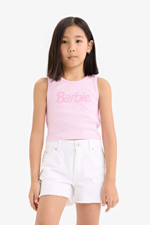 DeFacto Kız Çocuk Barbie Bisiklet Yaka Atlet E6521A825HSPN614