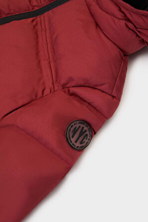 Erkek Bebek Kapüşonlu Fermuarlı Mont