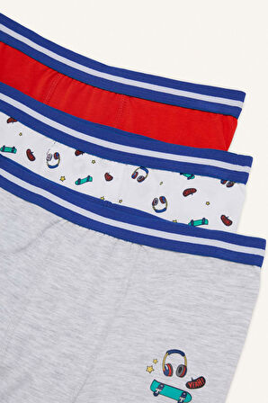 DeFacto Erkek Çocuk Desenli 3'lü Boxer E6878A825SPRD56