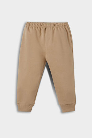 Erkek Bebek 2'li Takım Basic Düz Sweatshirt Eşofman Altı 