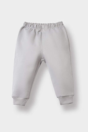 Erkek Bebek 2'li Takım Basic Düz Sweatshirt Eşofman Altı 