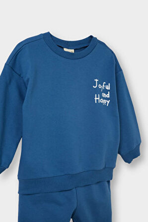 Erkek Bebek Sweatshirt Kumaşı 2'li Takım