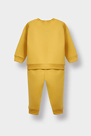 Erkek Bebek 2'li Takım Dinazor Baskılı Sweatshirt Eşofman Altı