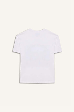 DeFacto Kız Çocuk Disney Mickey Mouse &Friends Relax Fit Bisiklet Yaka Kısa Kollu Tişört D8824A825SPWT34