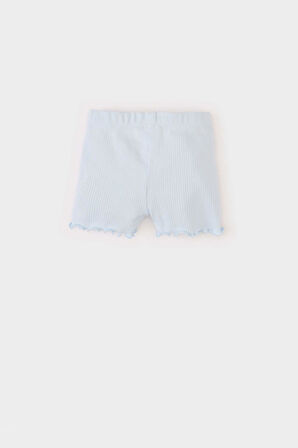 Kız Bebek Beli Lastikli Fitilli Kaşkorse Şort