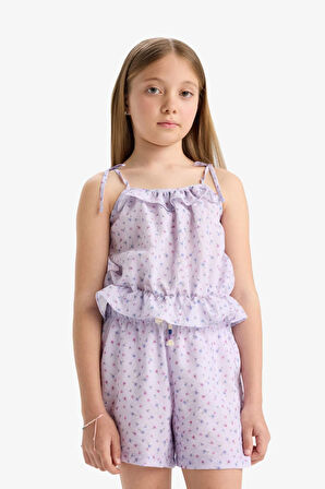 DeFacto Kız Çocuk Desenli Askılı Bluz D7632A825SMPR67