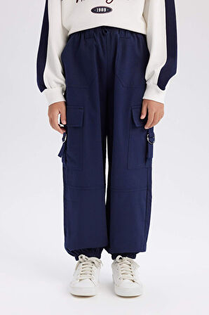 DeFacto Kız Çocuk Paraşüt Kargo Jogger Paça Pamuklu Pantolon D7608A825SPNV251