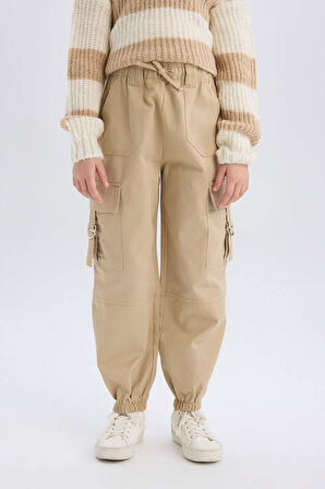 DeFacto Kız Çocuk Paraşüt Kargo Jogger Paça Pamuklu Pantolon D7608A825SPBG739