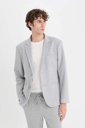 Slim Fit Dar Kesim Astarlı Blazer Ceket