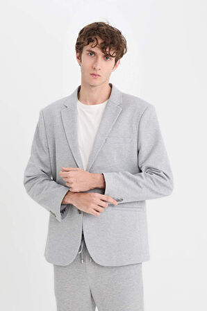 Slim Fit Dar Kesim Astarlı Blazer Ceket