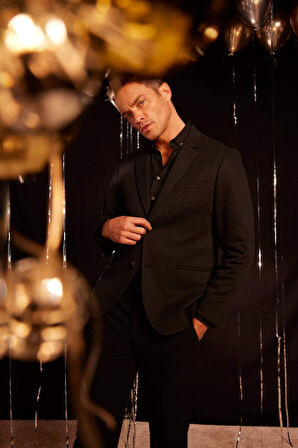 Slim Fit Dar Kesim Astarlı Blazer Ceket