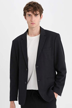 Slim Fit Dar Kesim Astarlı Blazer Ceket