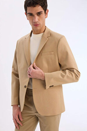 Slim Fit Dar Kesim Astarlı Blazer Ceket