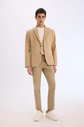 Slim Fit Dar Kesim Astarlı Blazer Ceket