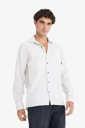 DeFacto %100 Pamuk Regular Fit Basic Düz Uzun Kollu Gömlek D7079AX25SPGR492