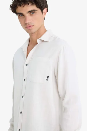 DeFacto %100 Pamuk Regular Fit Basic Düz Uzun Kollu Gömlek D7079AX25SPGR492