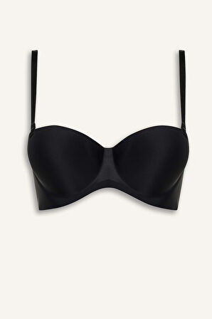 DeFacto Push Up Micro Dolgulu Push Up Straplez Sütyen-Fall in Love C1526AX25SPBK81