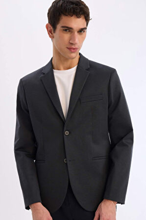 Slim Fit Dar Kesim Astarlı Blazer Ceket