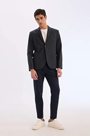 Slim Fit Dar Kesim Astarlı Blazer Ceket
