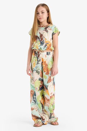 DeFacto Desenli Kısa Kollu Bluz Kız Çocuk D8597A825SMGN549