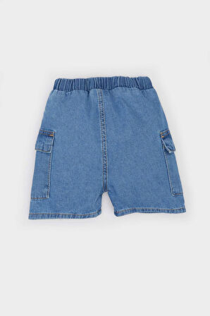 DeFacto Erkek Bebek Beli Lastikli Cepli Jean Şort B6750A525SMBE394