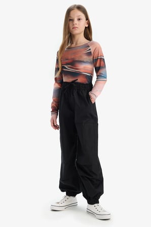 DeFacto Slim Fit Dar Kesim Kaçık Yaka Uzun Kollu Tişört Kız Çocuk D9268A825SPBG387