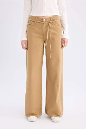 DeFacto Coool Gabardin Pantolon Wide Leg Yüksek Bel Geniş Bol Paça E1794AX24WNBG633