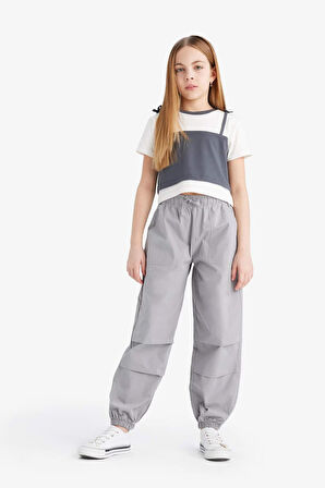 Kız Çocuk Paraşüt Jogger Paça Pantolon