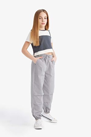 Kız Çocuk Paraşüt Jogger Paça Pantolon