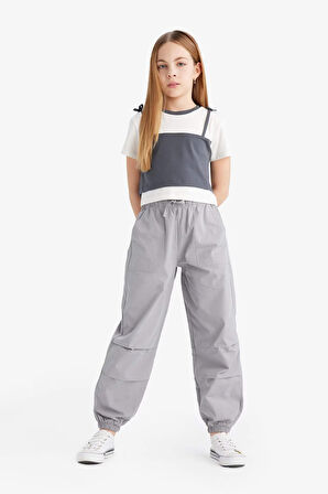Kız Çocuk Paraşüt Jogger Paça Pantolon