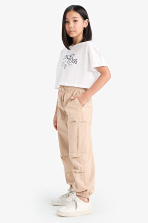Kız Çocuk Paraşüt Kargo Jogger Paça Pantolon
