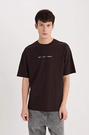 DeFacto %100 Pamuk Rick and Morty Boxy Fit Bisiklet Yaka Sırt Baskılı Kısa Kollu Tişört D9843AX25SPBN337