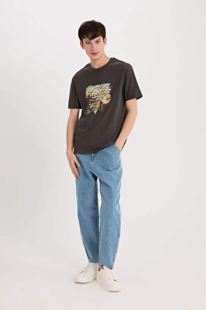 DeFacto %100 Pamuk Hot Wheels Bisiklet Yaka Baskılı Kısa Kollu Tişört D6816AX25SPAR227