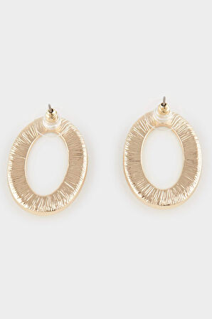 Kadın Gold Detaylı Halka Küpe