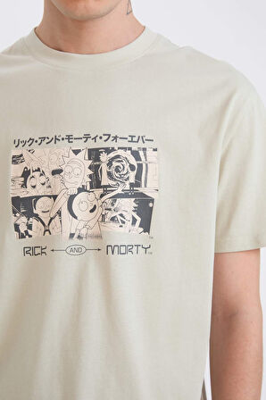 DeFacto %100 Pamuk Rick and Morty Regular Fit Bisiklet Yaka Kısa Kollu Tişört E0330AX25SPKH494