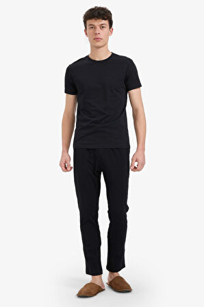 Regular Fit Basic Düz Cepli Pijama Altı