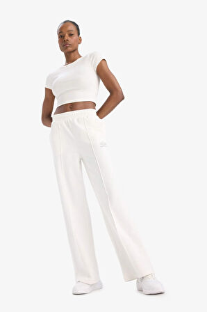 DeFactoFit Wide Leg Geniş Paça Çift Cepli Standart Boy Sporcu Pantolon