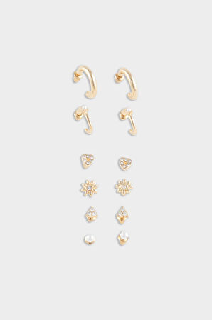 Kadın 6'lı Gold Küpe