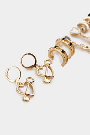 Kadın 9'lu Gold Küpe