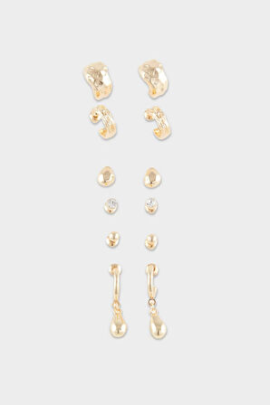 Kadın 6'lı Gold Küpe