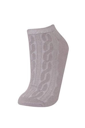 Defacto E2126 Çok Renkli Kadın Rahat Lastikli 5'li Pamuklu Patik Çorap