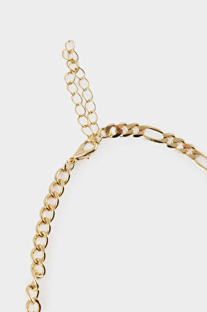 Kadın Gold Detaylı Charm Kolye